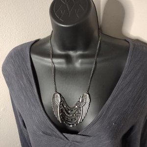 Dark Wings And Stars Necklace Adjustable 21 To 23 Inches Long